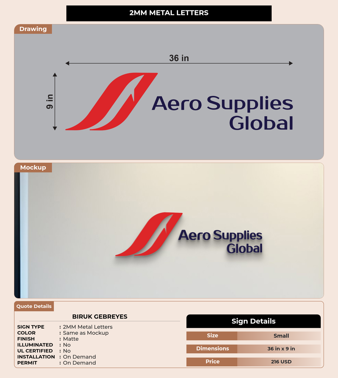 CUSTOM MOCKUP SIGN FOR Biruk Gebreyes