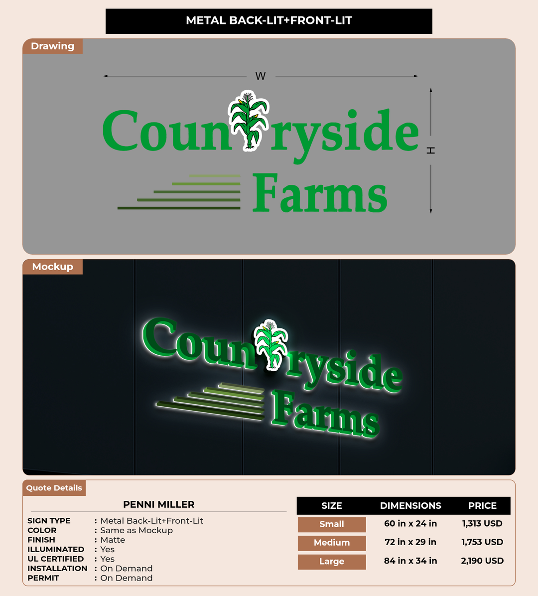 CUSTOM MOCKUP SIGN FOR Penni Miller