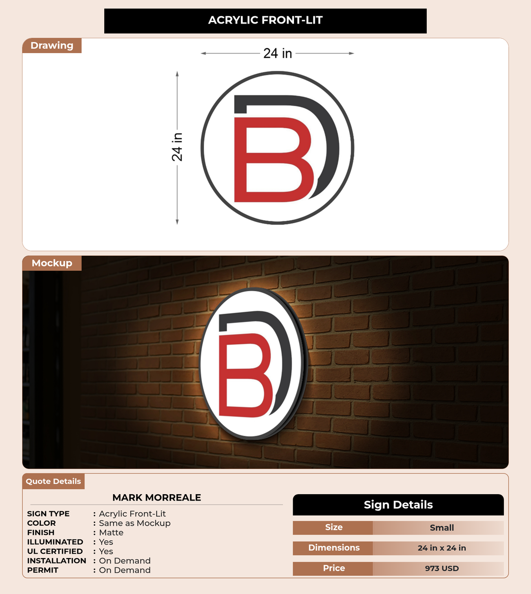 CUSTOM MOCKUP SIGN FOR Mark Morreale