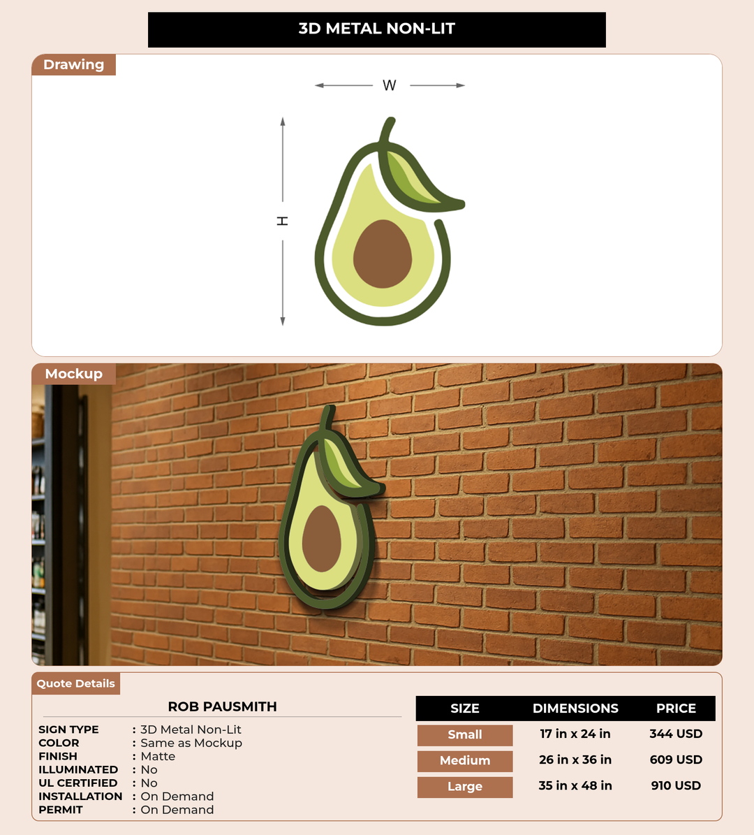 CUSTOM MOCKUP SIGN FOR Rob Pausmith