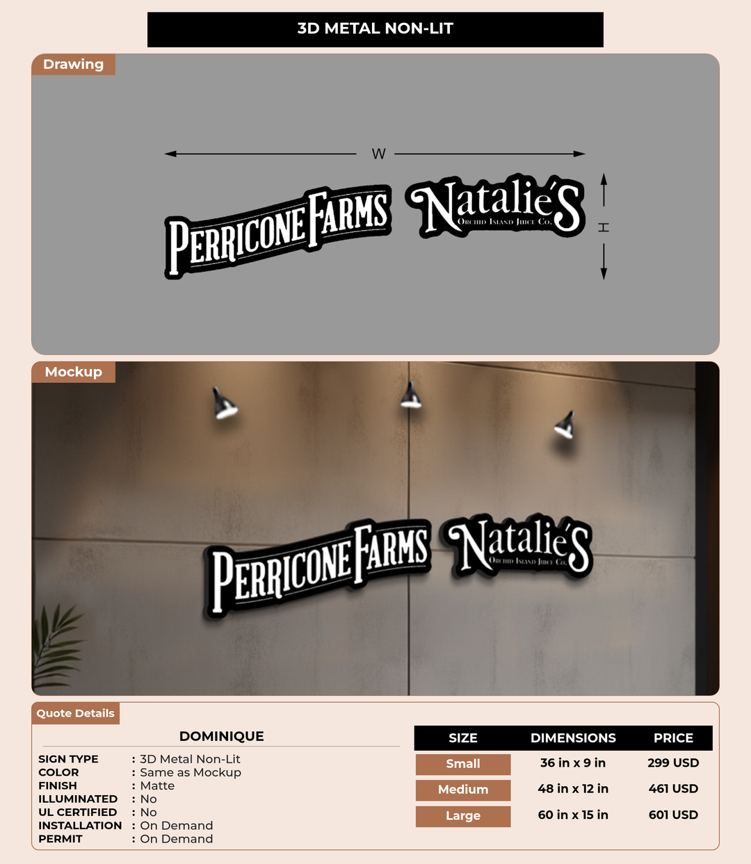 CUSTOM MOCKUP SIGN FOR Dominique
