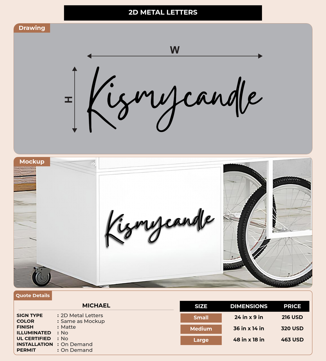 CUSTOM MOCKUP SIGN FOR Michael