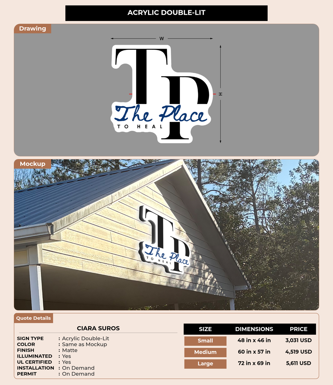 CUSTOM MOCKUP SIGN FOR Ciara Suros