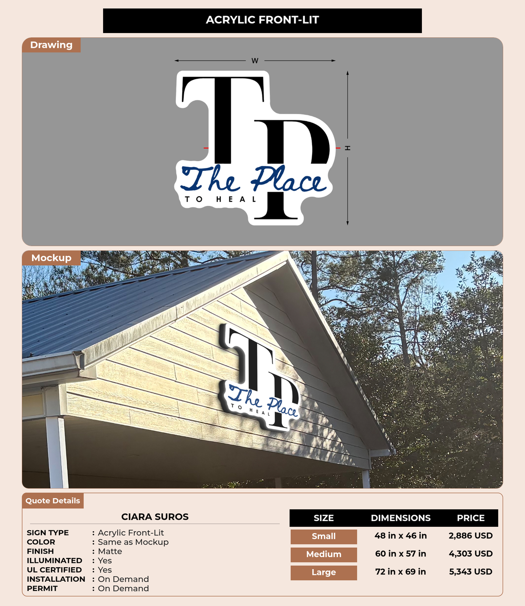 CUSTOM MOCKUP SIGN FOR Ciara Suros