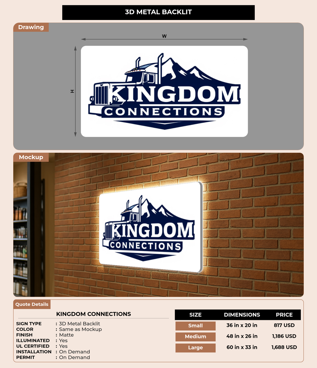 CUSTOM MOCKUP SIGN FOR Kingdom Connections