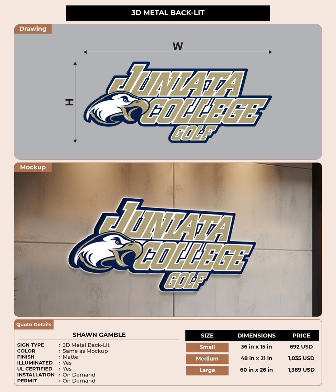 CUSTOM MOCKUP SIGN FOR Shawn Gamble