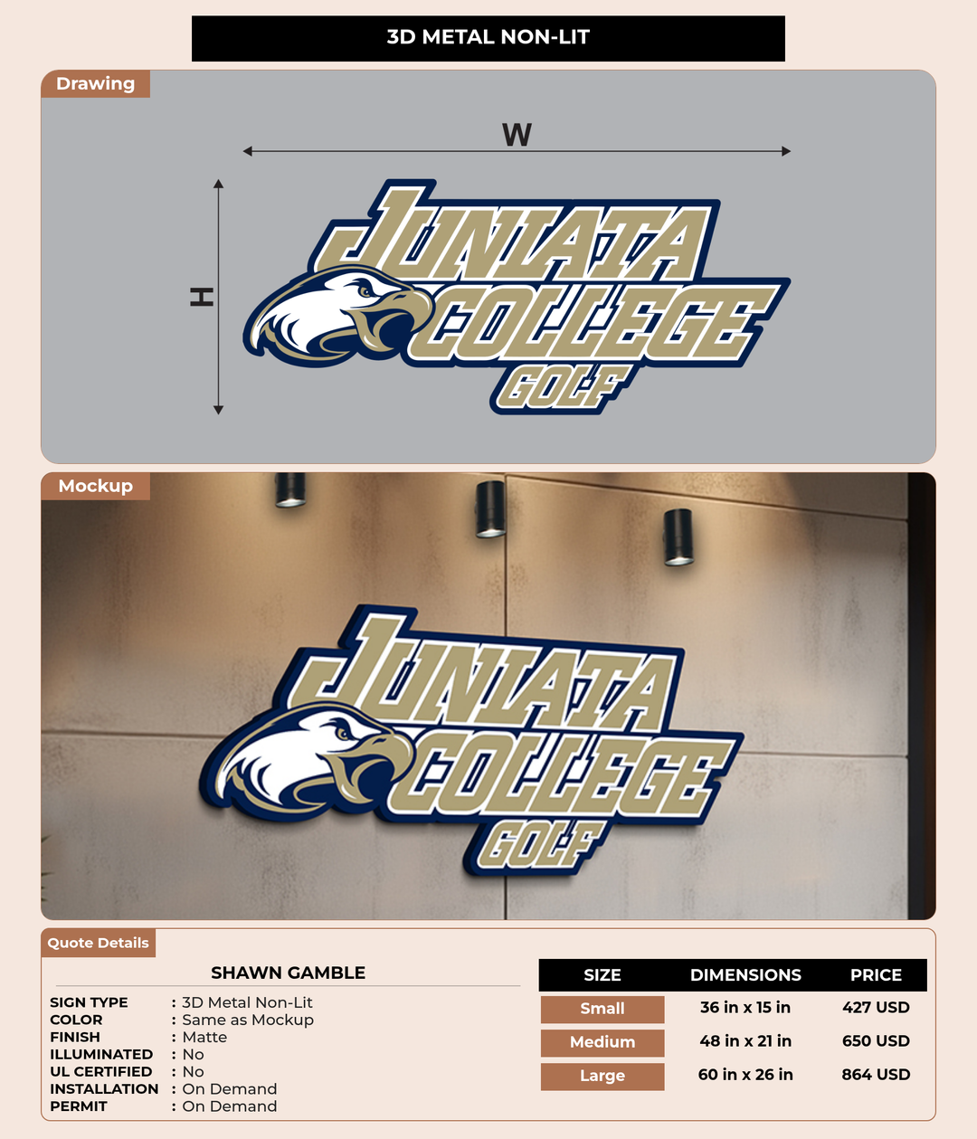 CUSTOM MOCKUP SIGN FOR Shawn Gamble