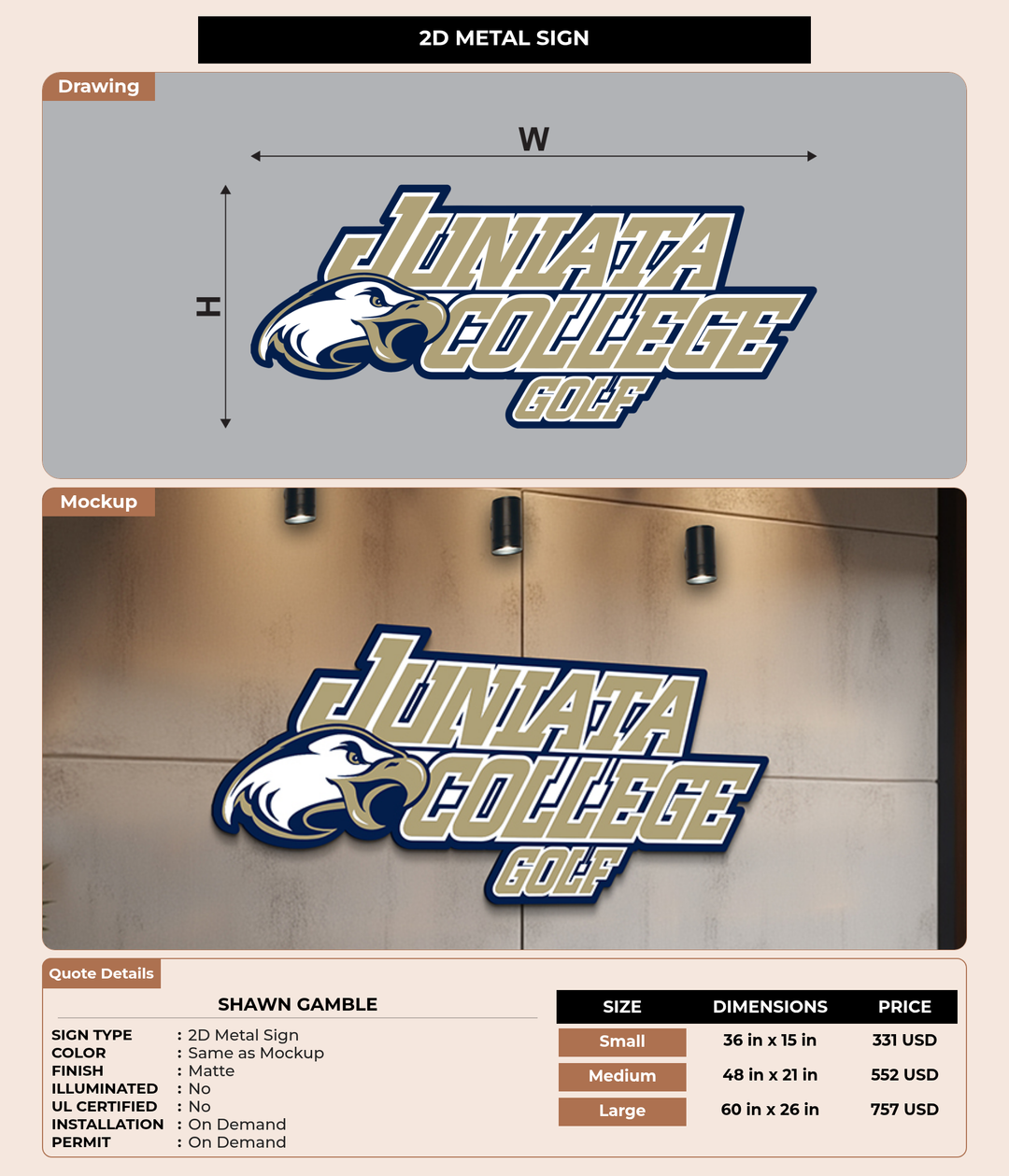 CUSTOM MOCKUP SIGN FOR Shawn Gamble