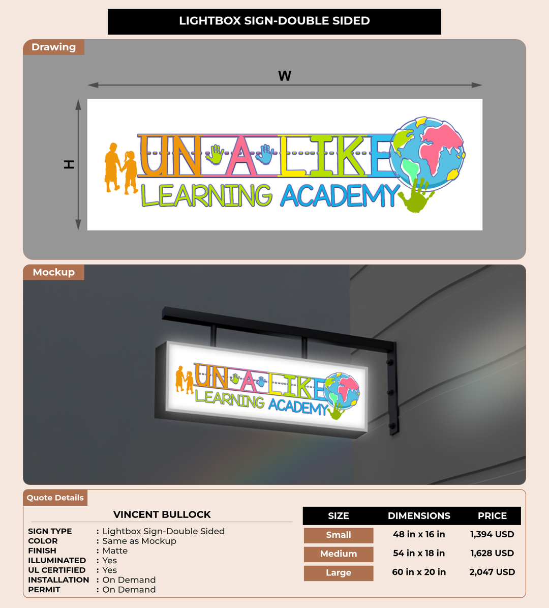 CUSTOM MOCKUP SIGN FOR Vincent Bullock