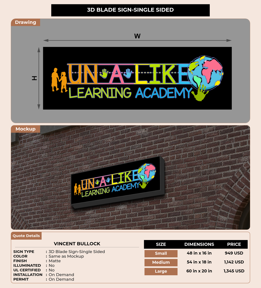 CUSTOM MOCKUP SIGN FOR Vincent Bullock