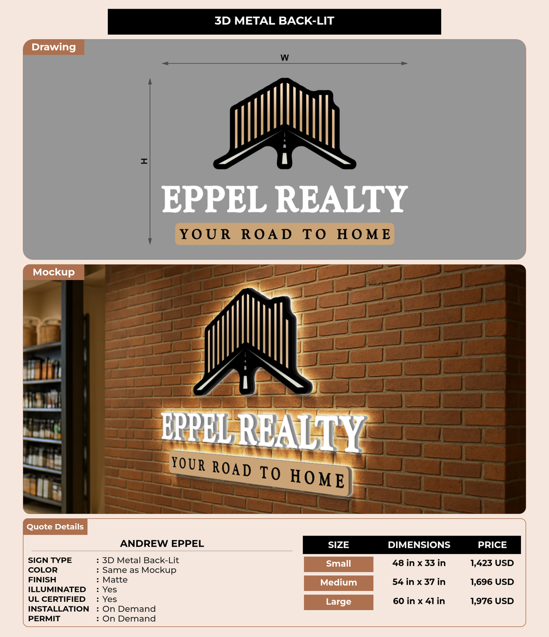 CUSTOM MOCKUP SIGN FOR Andrew Eppel