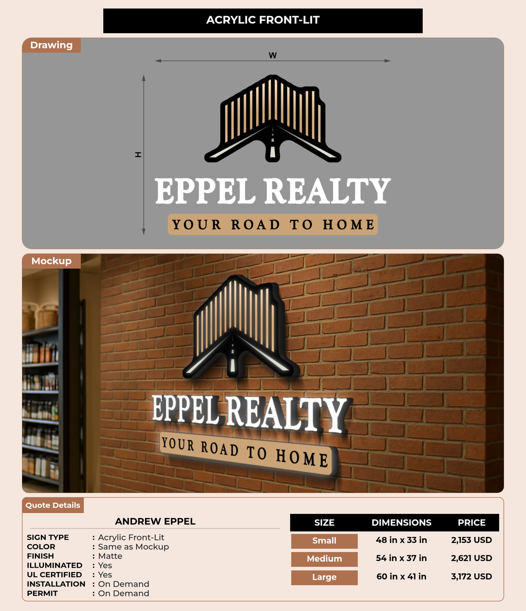 CUSTOM MOCKUP SIGN FOR Andrew Eppel