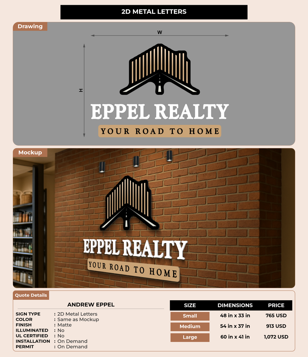 CUSTOM MOCKUP SIGN FOR Andrew Eppel
