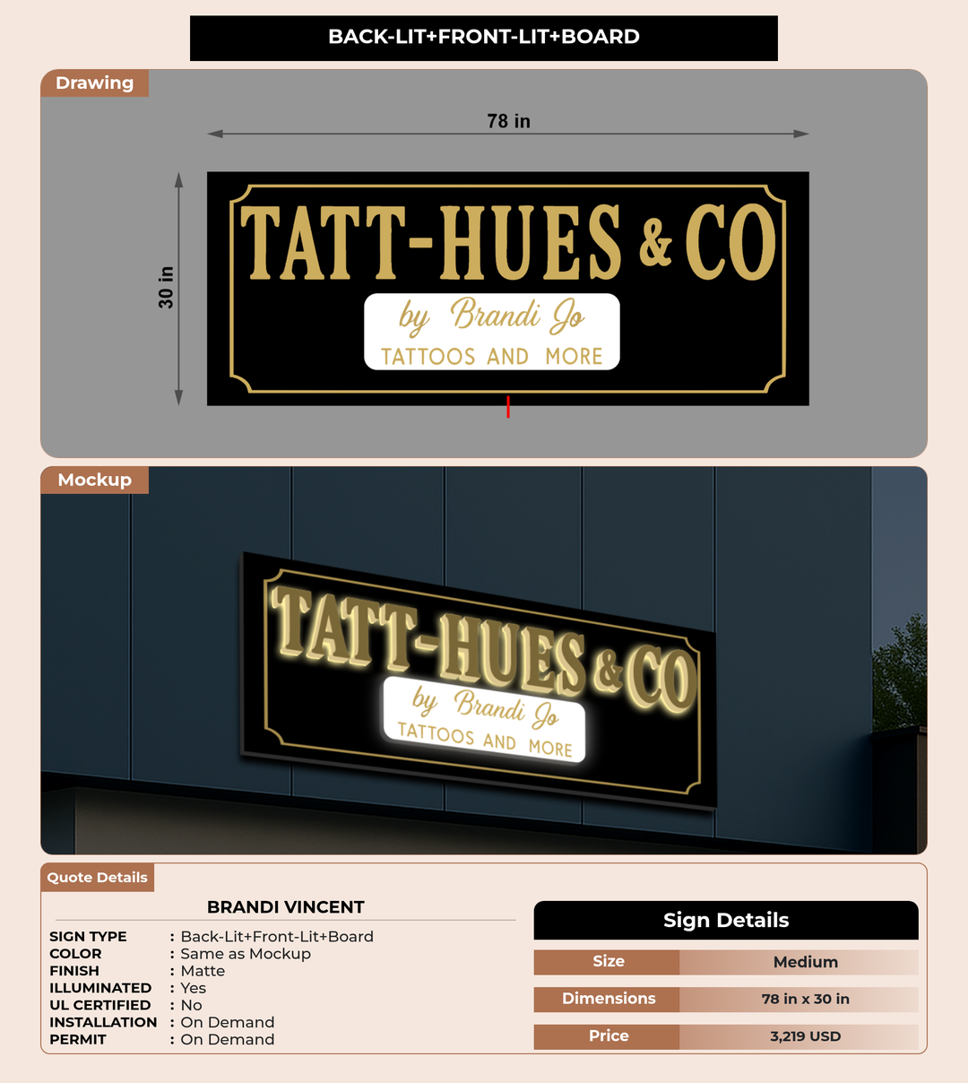 CUSTOM MOCKUP SIGN FOR Brandi Vincent