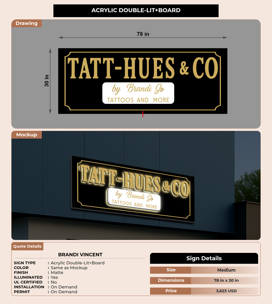 CUSTOM MOCKUP SIGN FOR Brandi Vincent