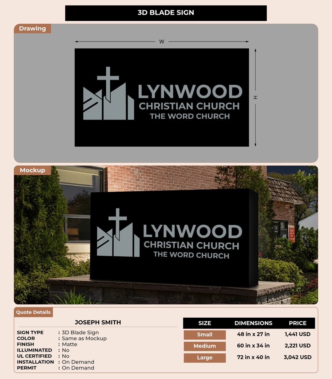 CUSTOM MOCKUP SIGN FOR Joseph Smith