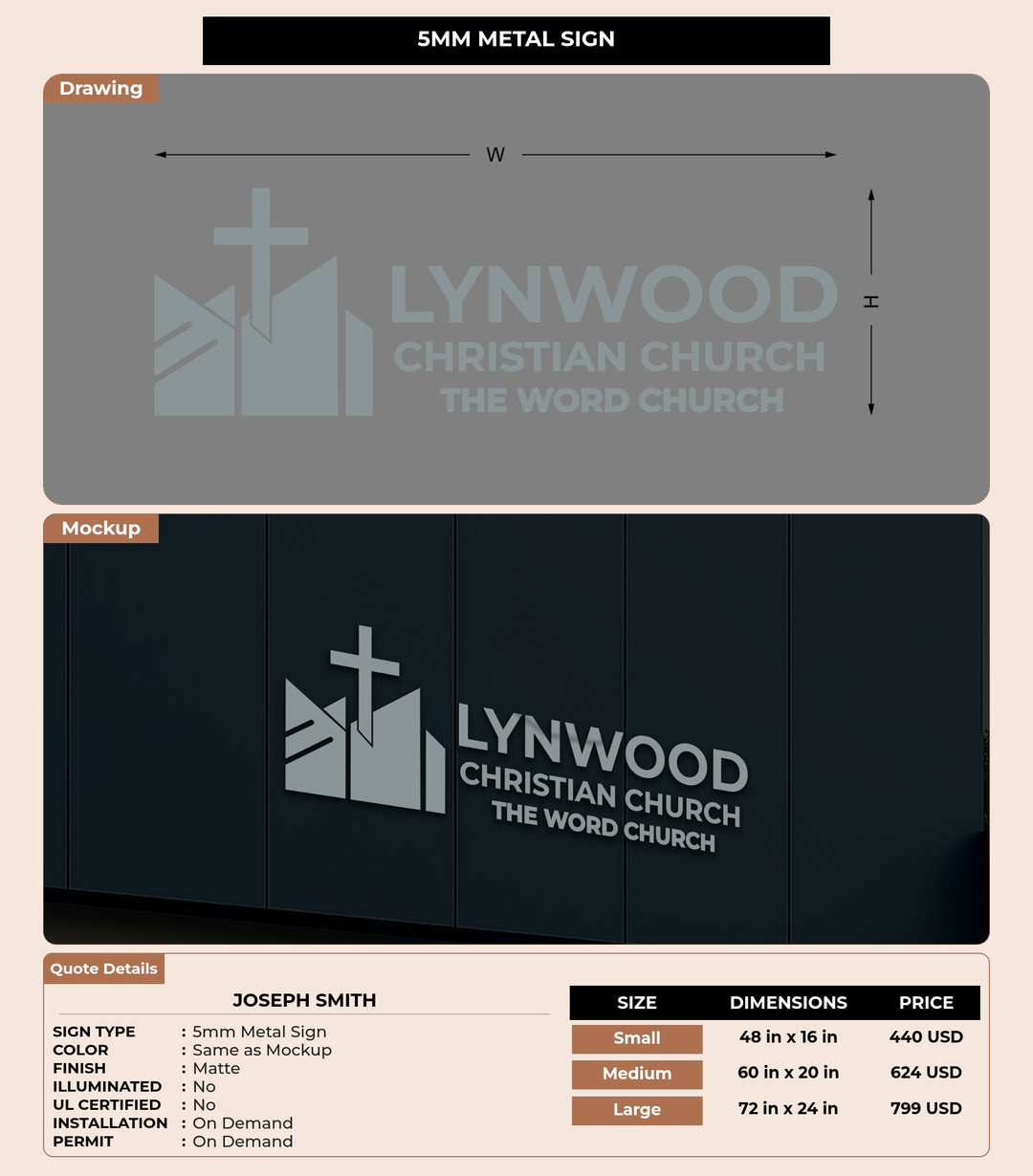 CUSTOM MOCKUP SIGN FOR Joseph Smith