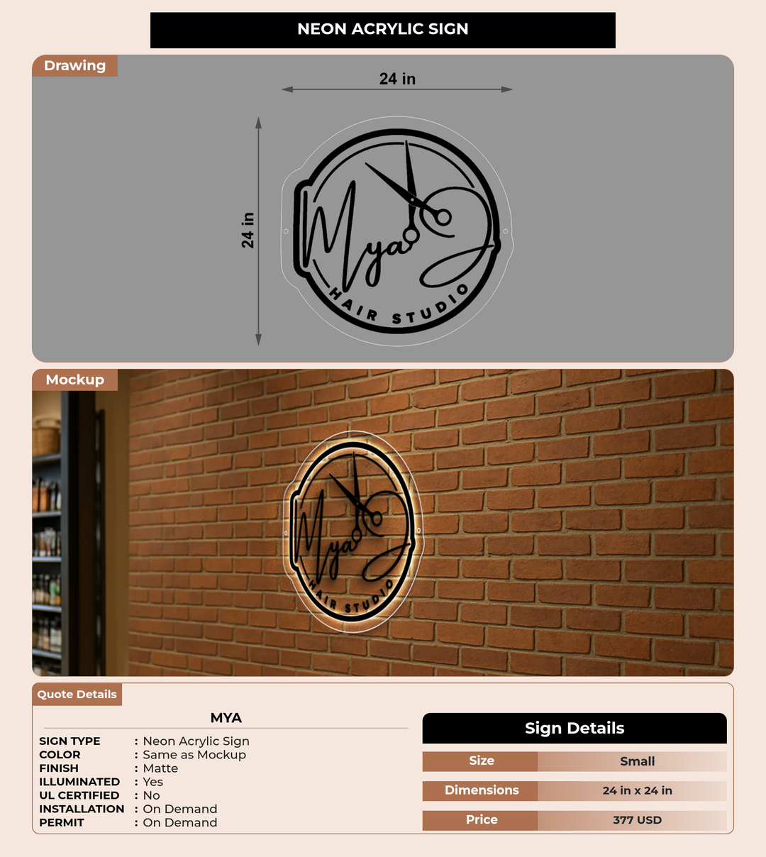 CUSTOM MOCKUP SIGN FOR Mya