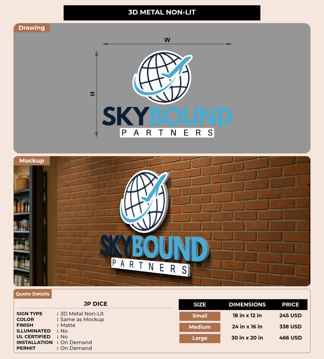 CUSTOM MOCKUP SIGN FOR JP Dice