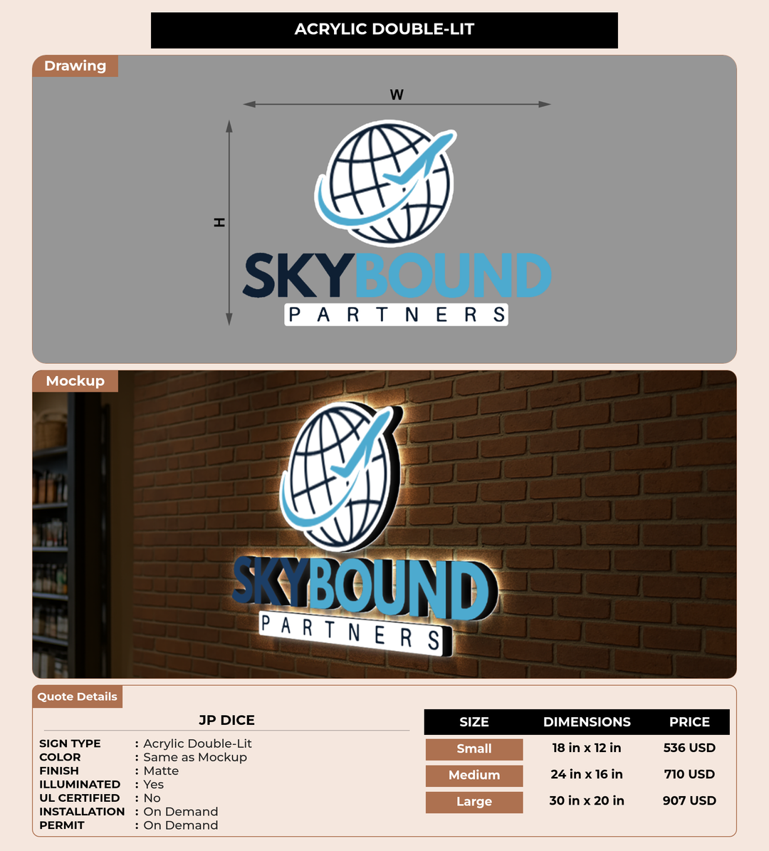 CUSTOM MOCKUP SIGN FOR JP Dice