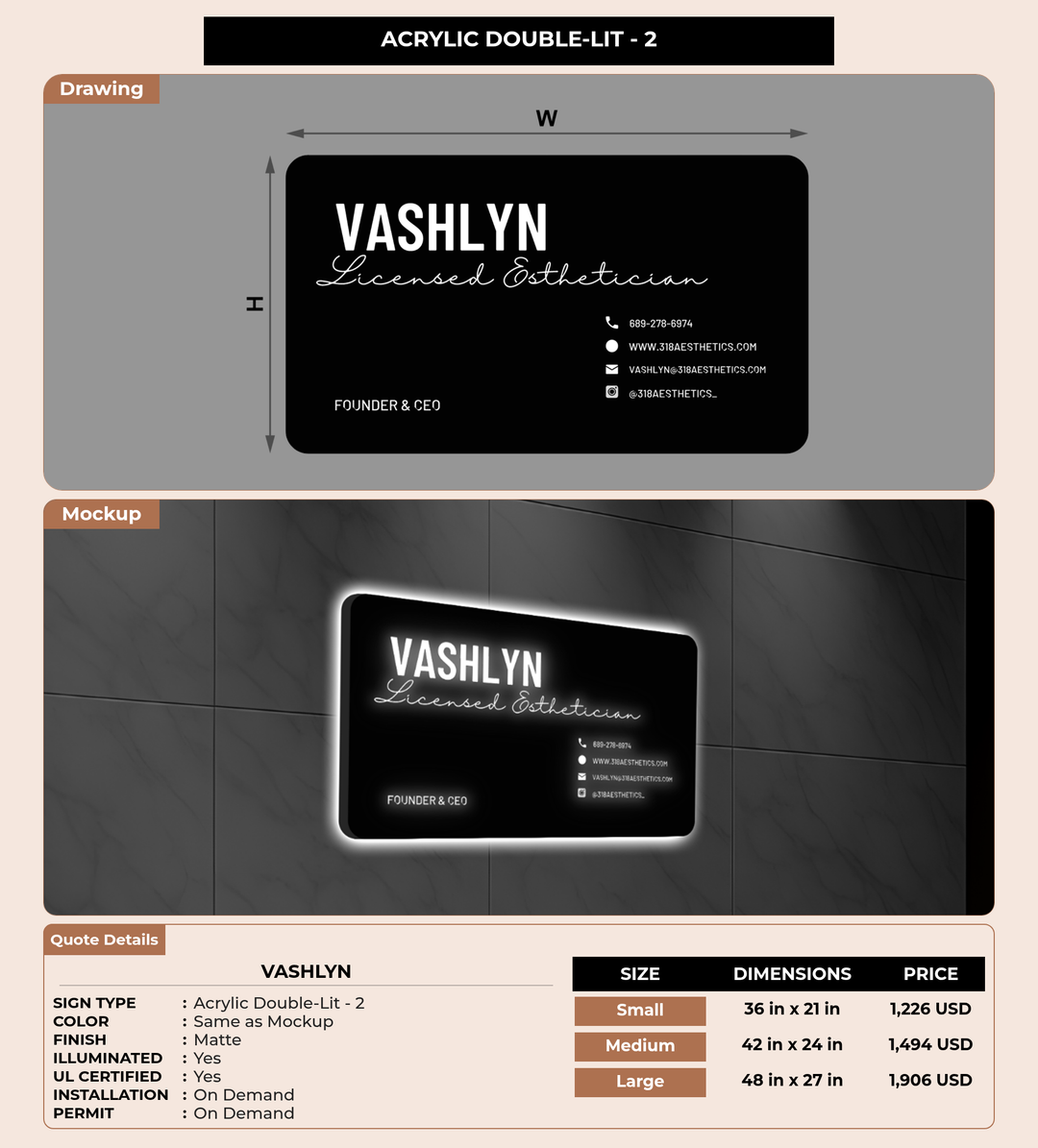 CUSTOM MOCKUP SIGN FOR Vashlyn