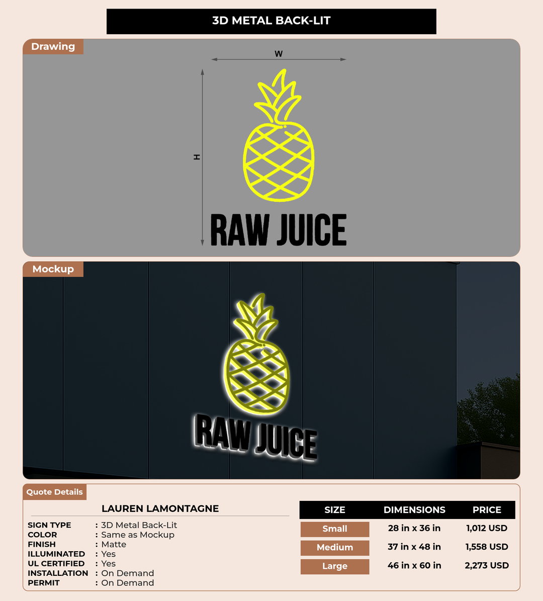 CUSTOM MOCKUP SIGN FOR Lauren Lamontagne