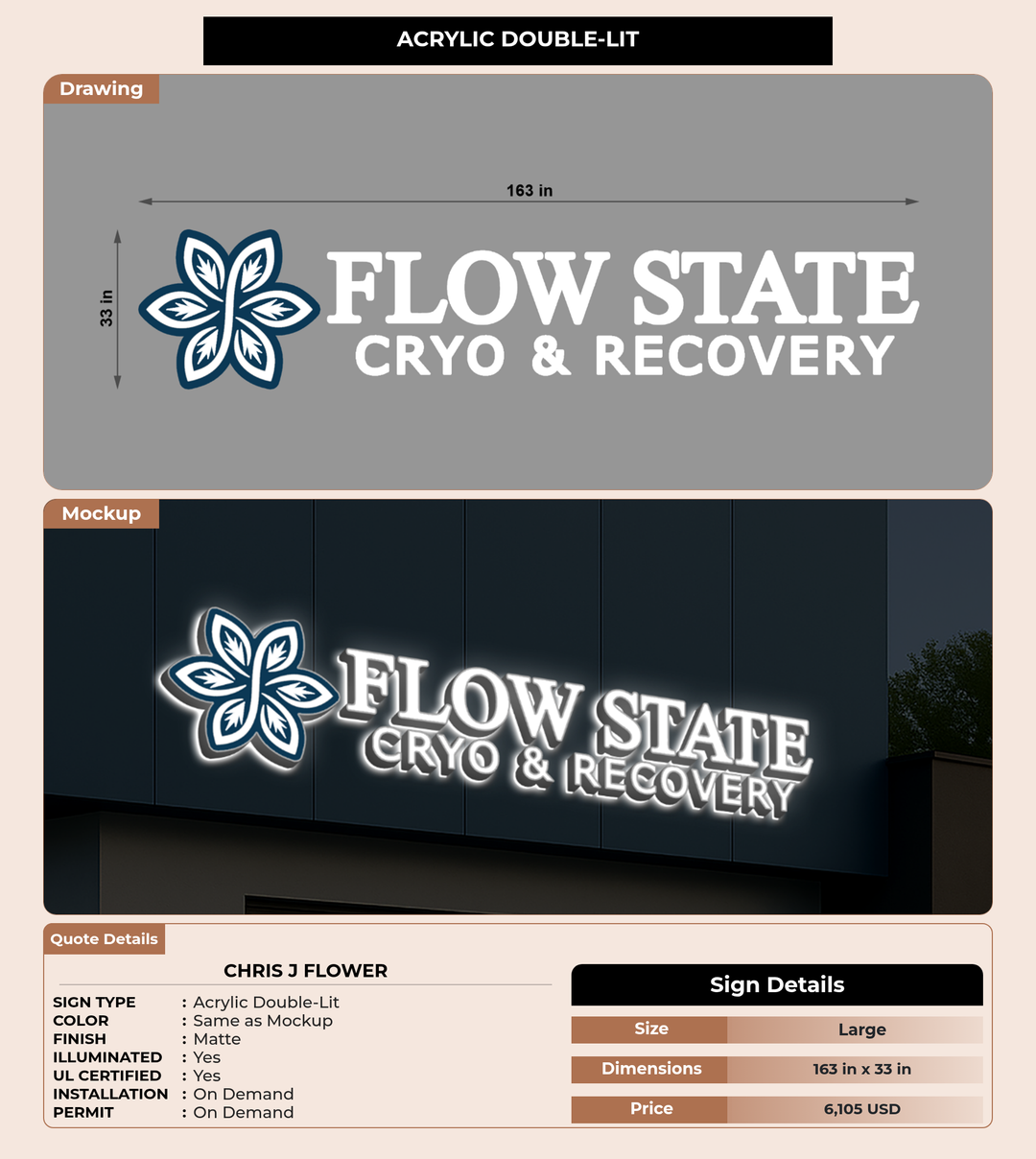 CUSTOM MOCKUP SIGN FOR Chris J Flower