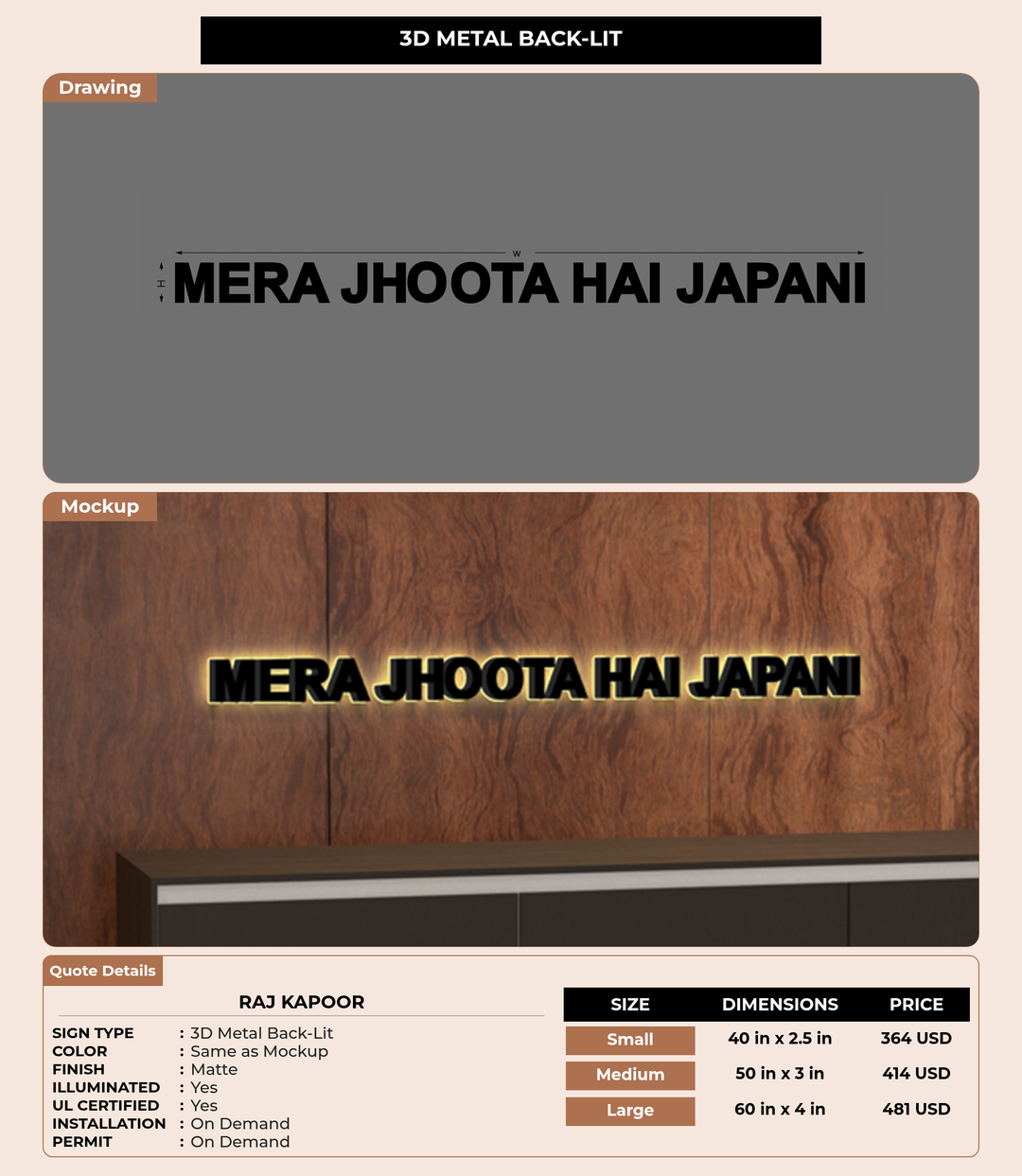 CUSTOM MOCKUP SIGN FOR Raj kapoor