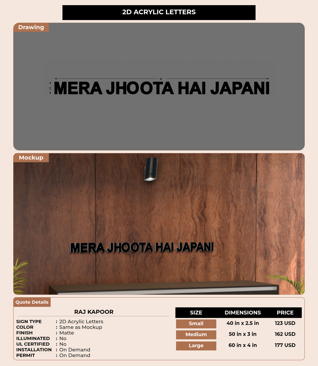 CUSTOM MOCKUP SIGN FOR Raj kapoor