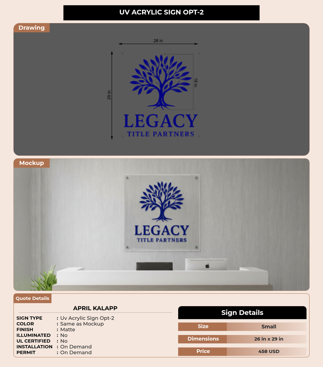 CUSTOM MOCKUP SIGN FOR April Kalapp