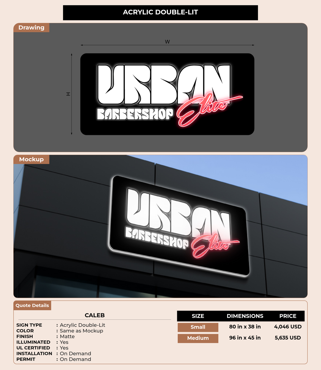 CUSTOM MOCKUP SIGN FOR Caleb