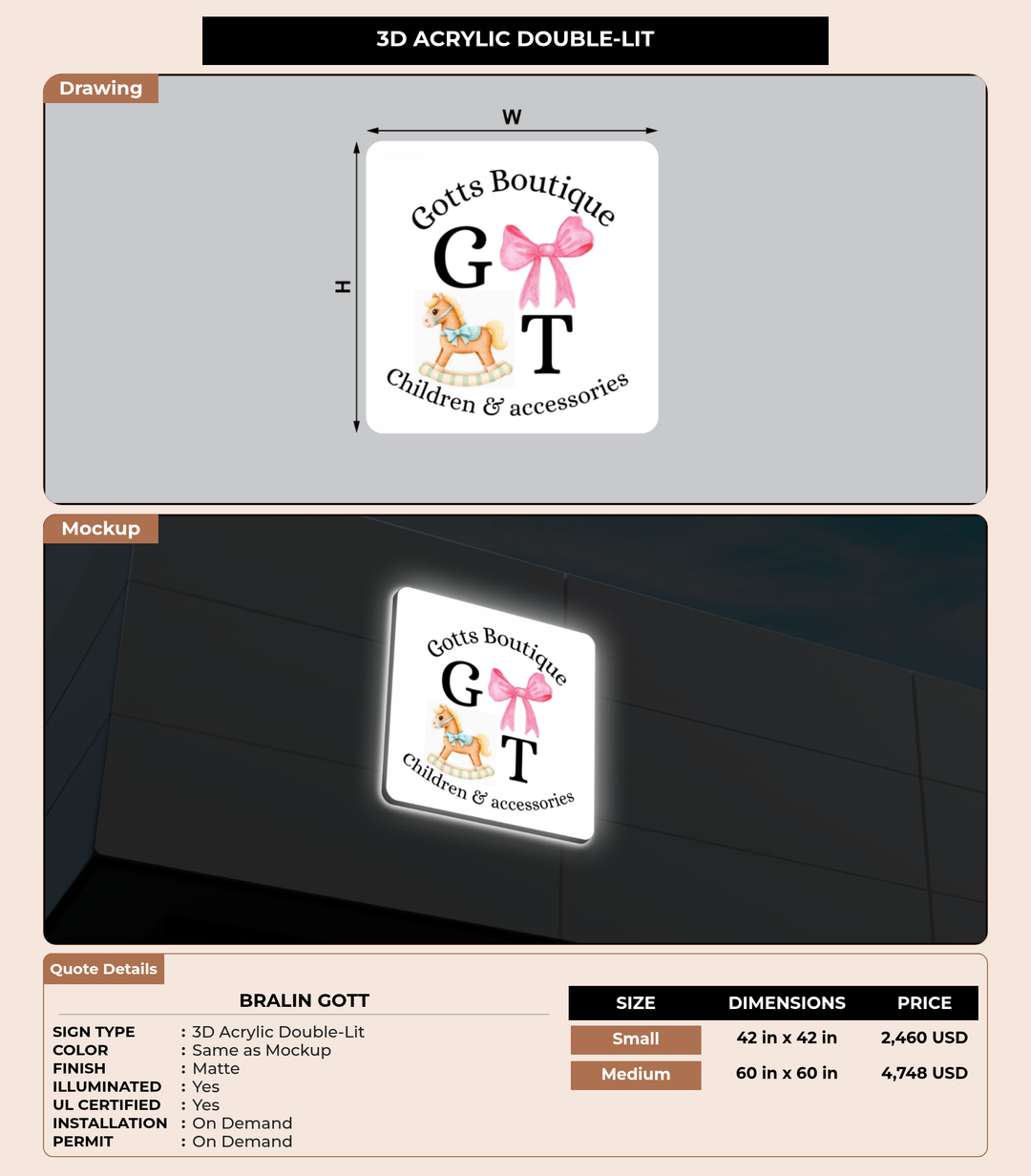 CUSTOM MOCKUP SIGN FOR Bralin Gott