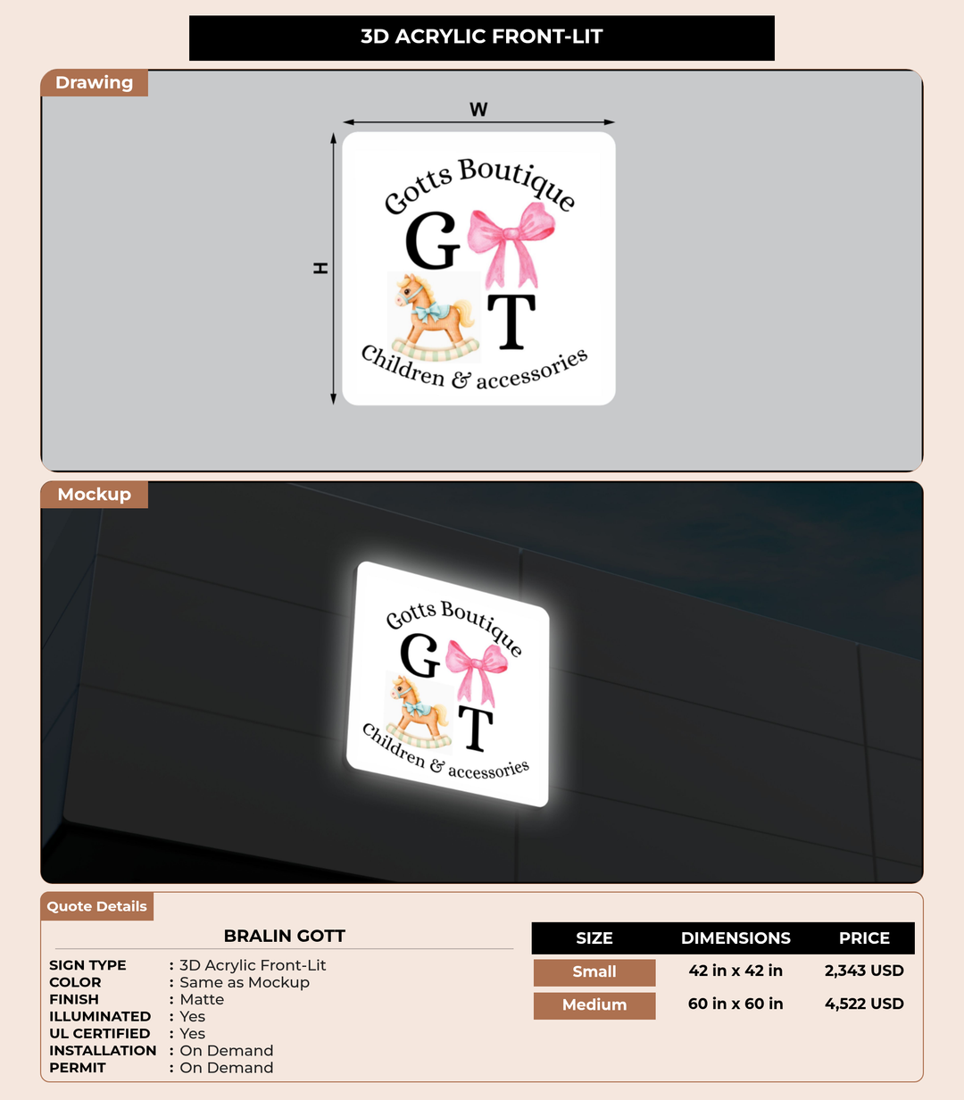 CUSTOM MOCKUP SIGN FOR Bralin Gott