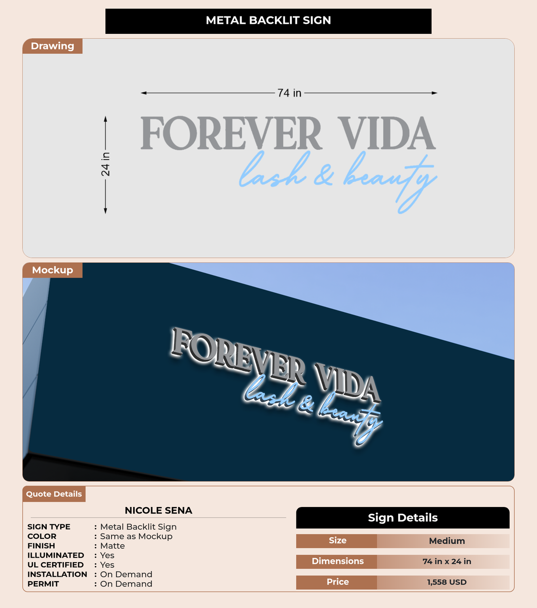 CUSTOM MOCKUP SIGN FOR Nicole Sena