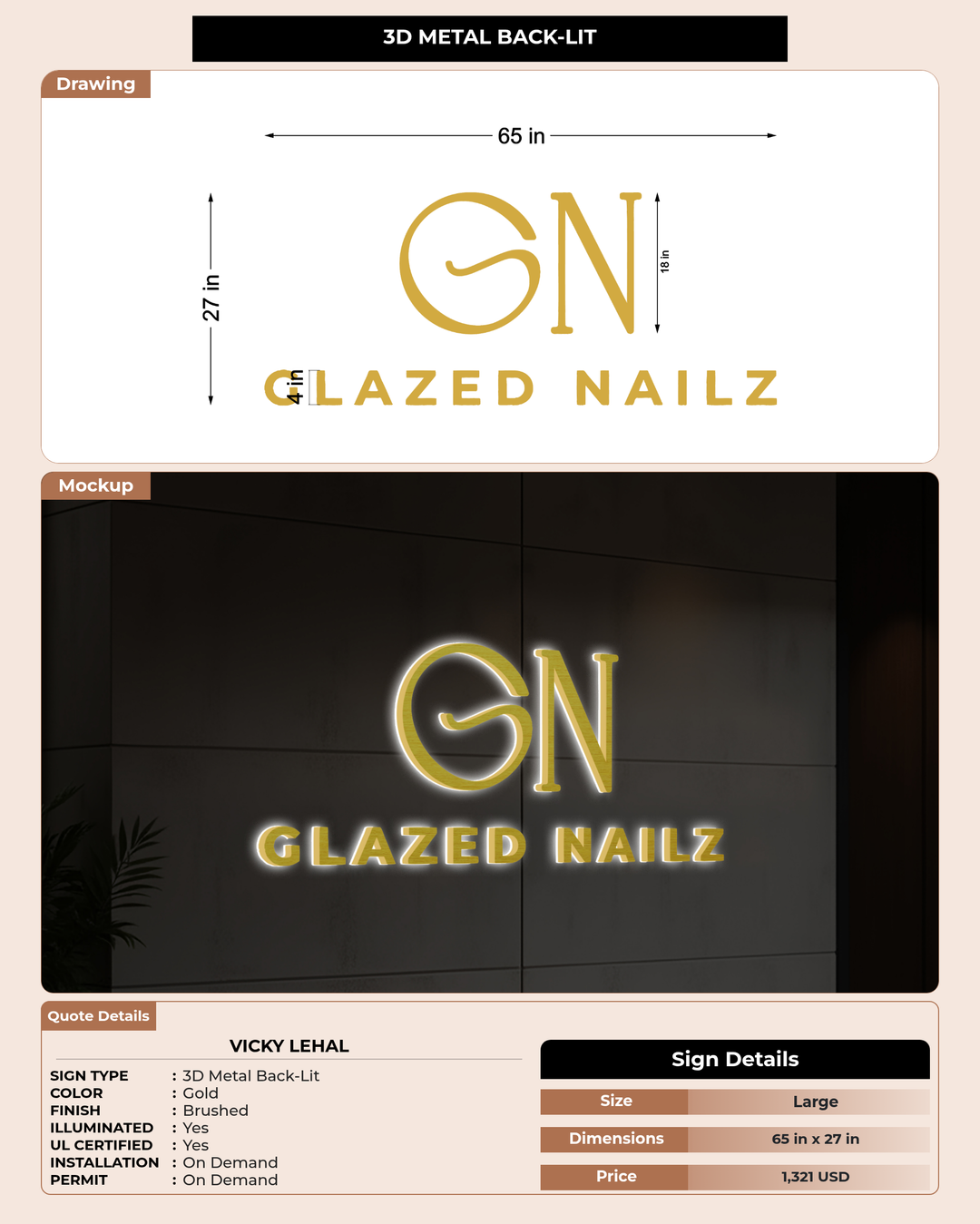 CUSTOM MOCKUP SIGN FOR Vicky Lehal
