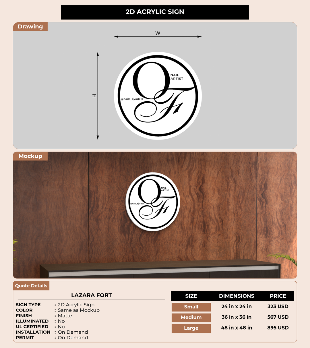 CUSTOM MOCKUP SIGN FOR lazara fort