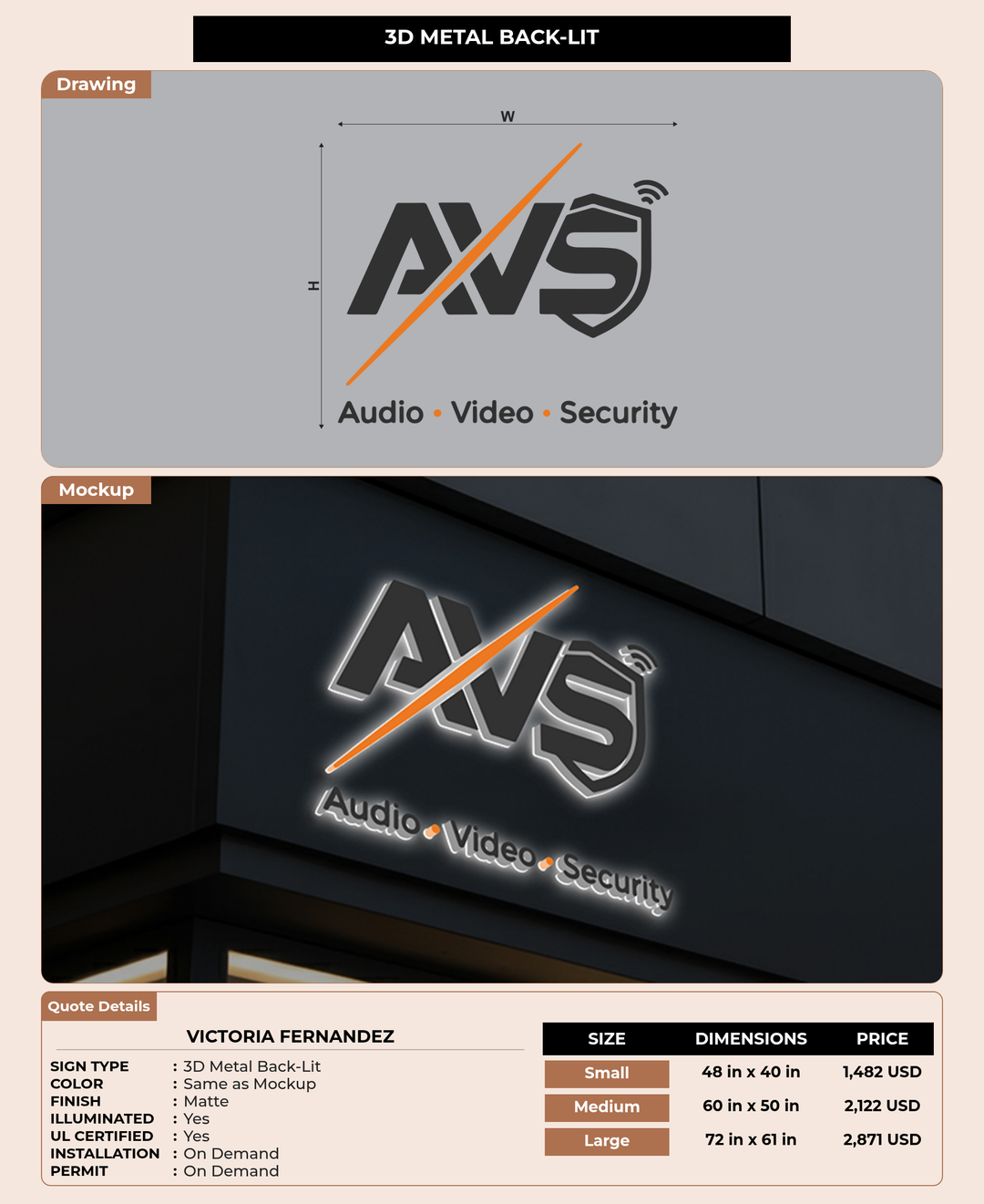 CUSTOM MOCKUP SIGN FOR Victoria Fernandez