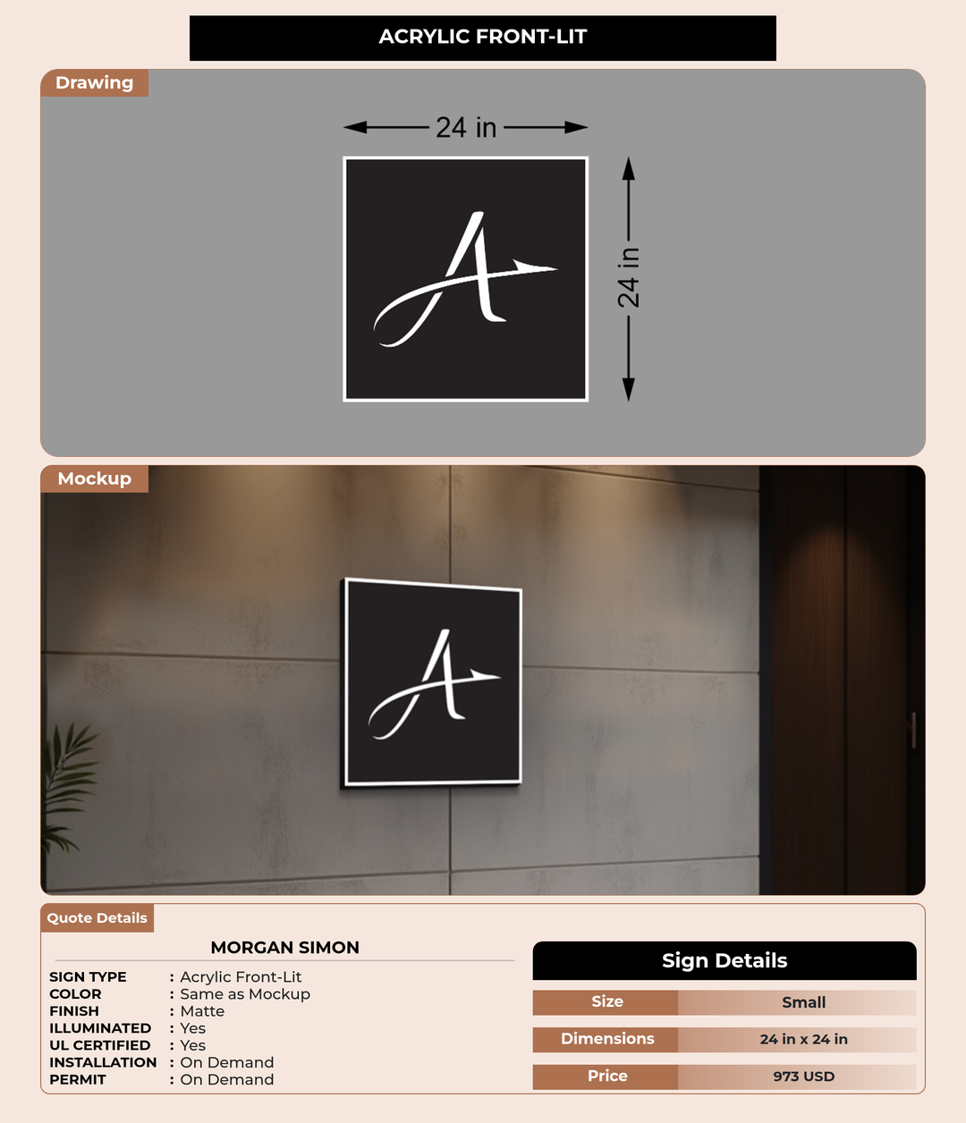 CUSTOM MOCKUP SIGN FOR Morgan Simon