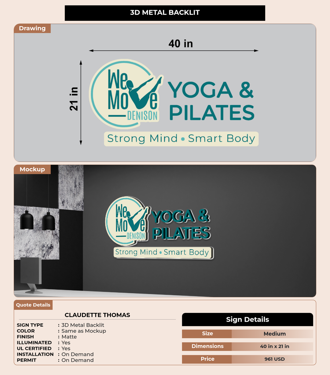 CUSTOM MOCKUP SIGN FOR Claudette Thomas
