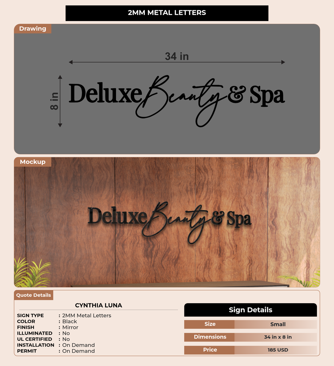 CUSTOM MOCKUP SIGN FOR CYNTHIA LUNA