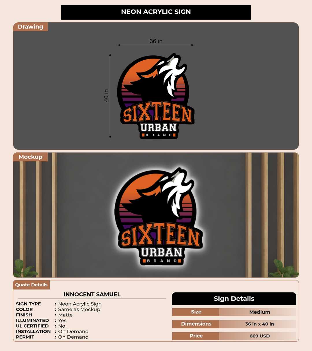 CUSTOM MOCKUP SIGN FOR Innocent Samuel