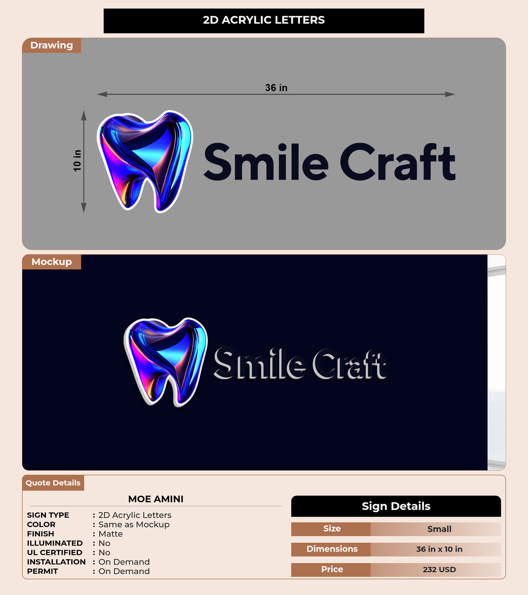 CUSTOM MOCKUP SIGN FOR Moe Amini