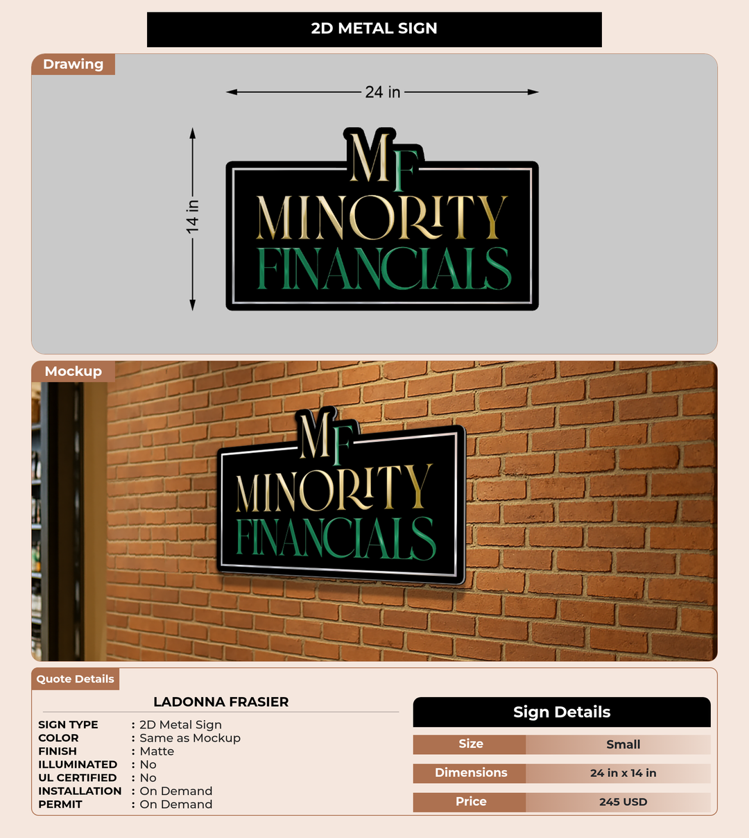 CUSTOM MOCKUP SIGN FOR LaDonna Frasier