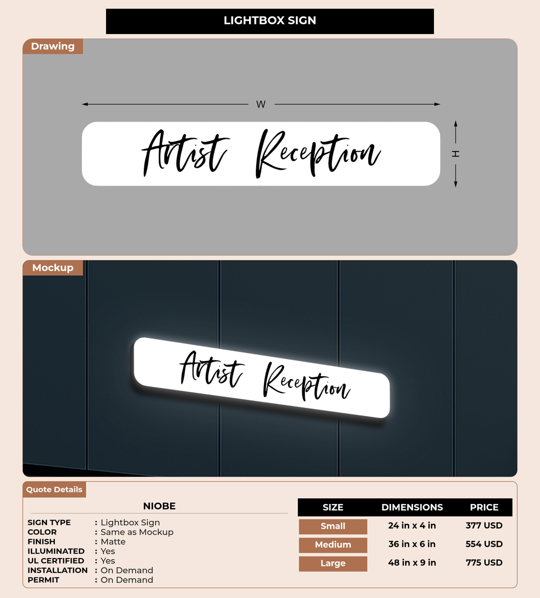 CUSTOM MOCKUP SIGN FOR Niobe