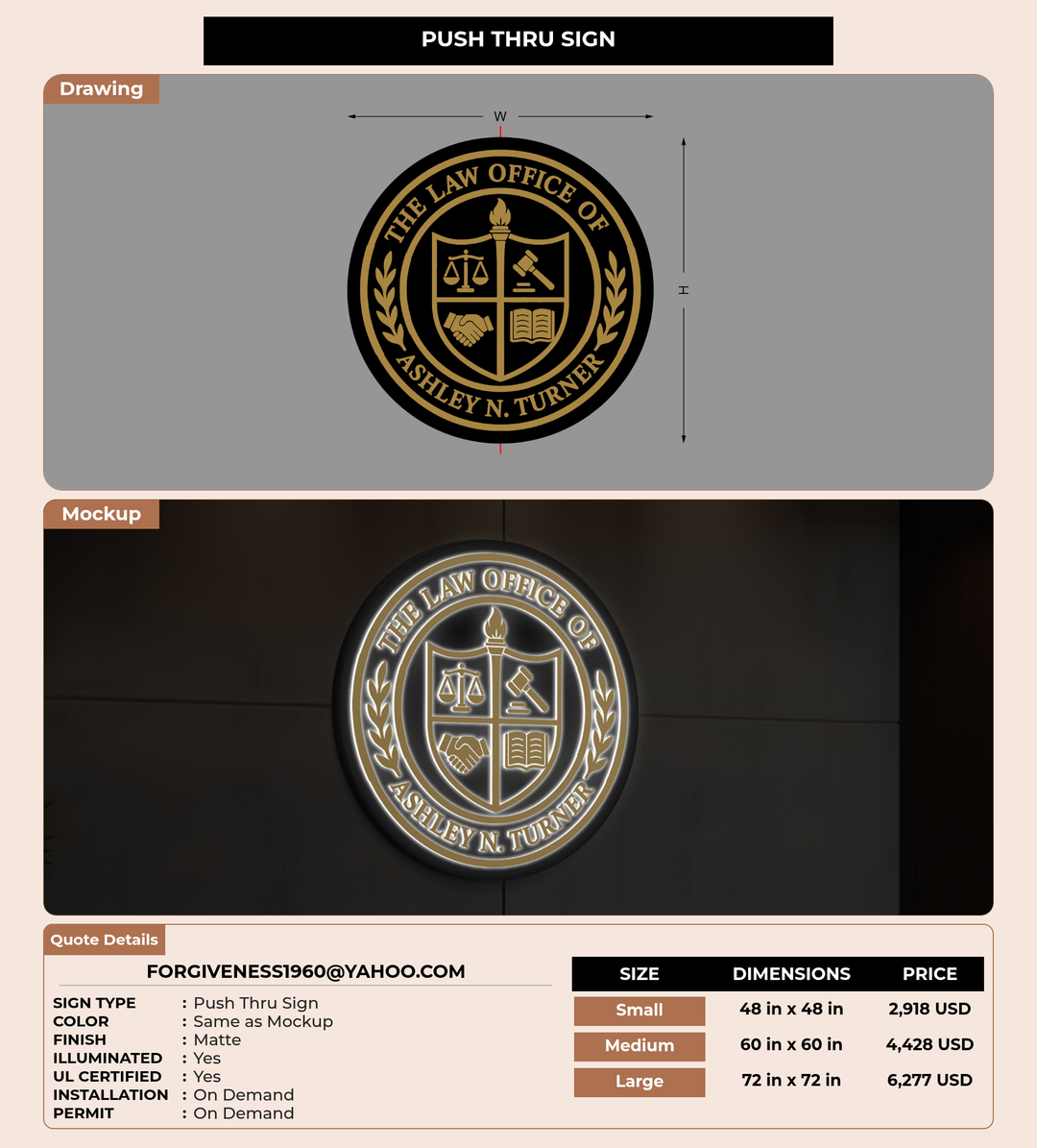 CUSTOM MOCKUP SIGN FOR forgiveness1960@yahoo.com