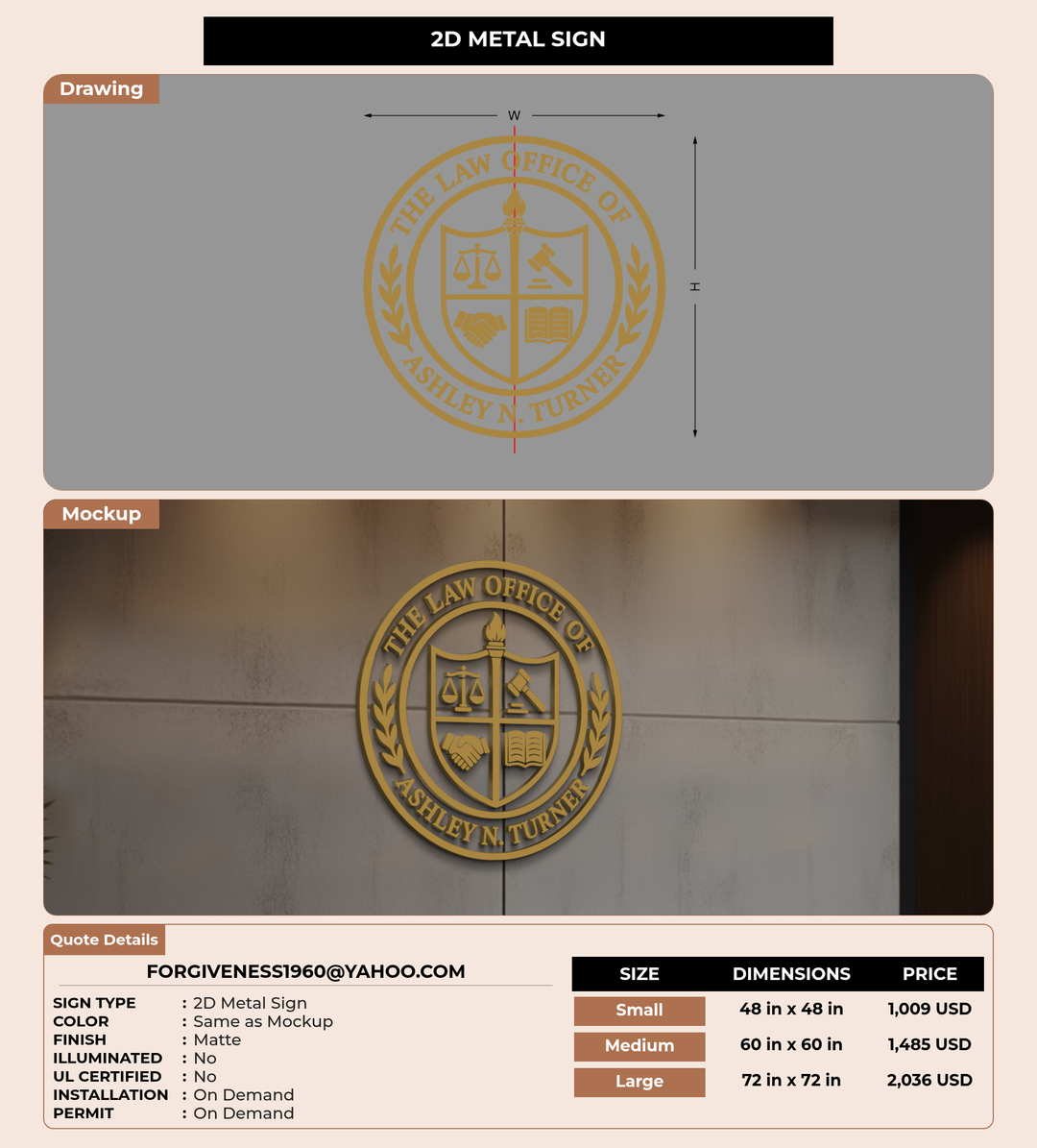 CUSTOM MOCKUP SIGN FOR forgiveness1960@yahoo.com