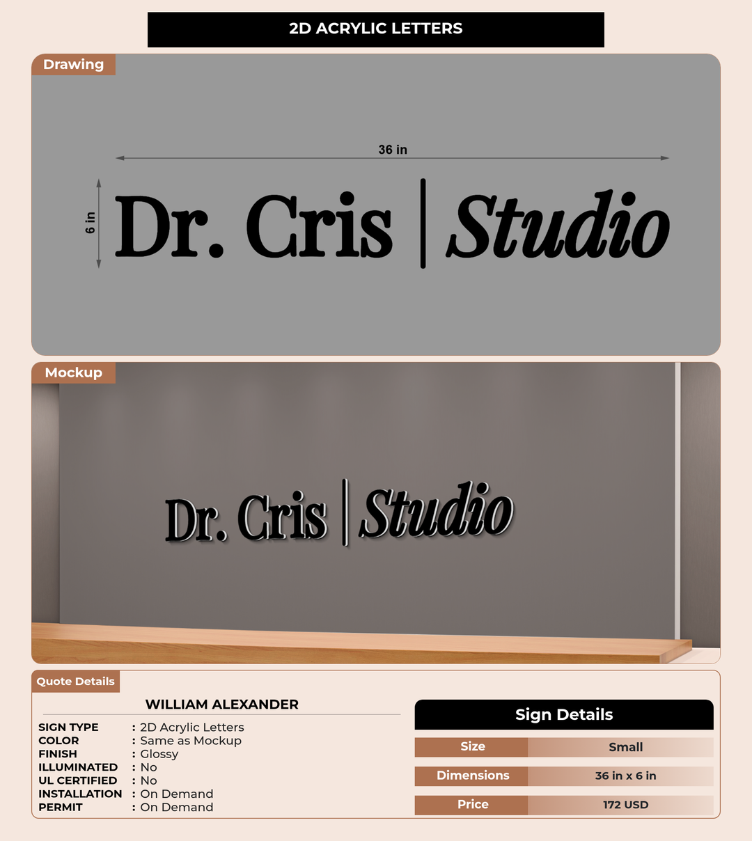 CUSTOM MOCKUP SIGN FOR William Alexander