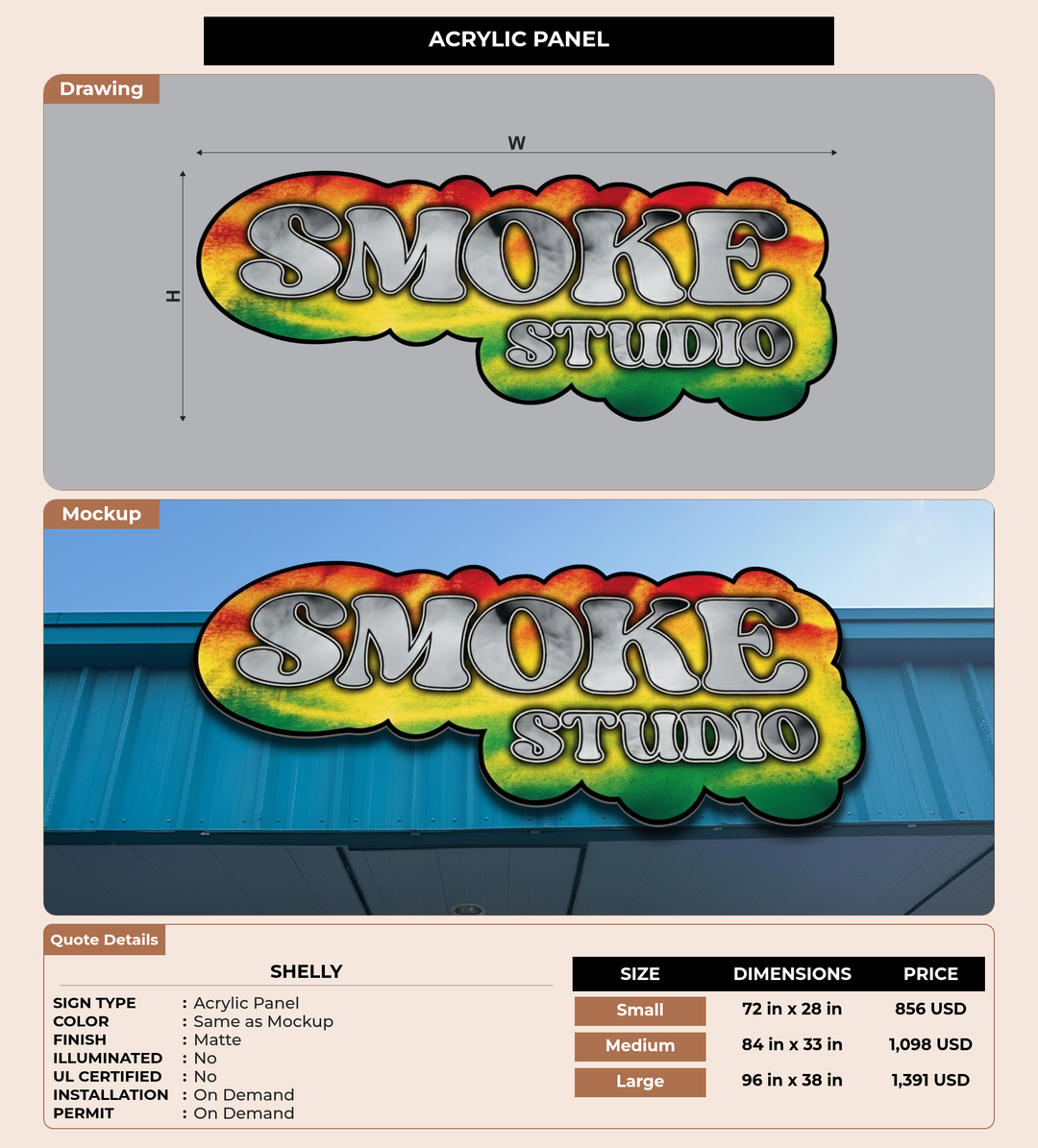 CUSTOM MOCKUP SIGN FOR Shelly