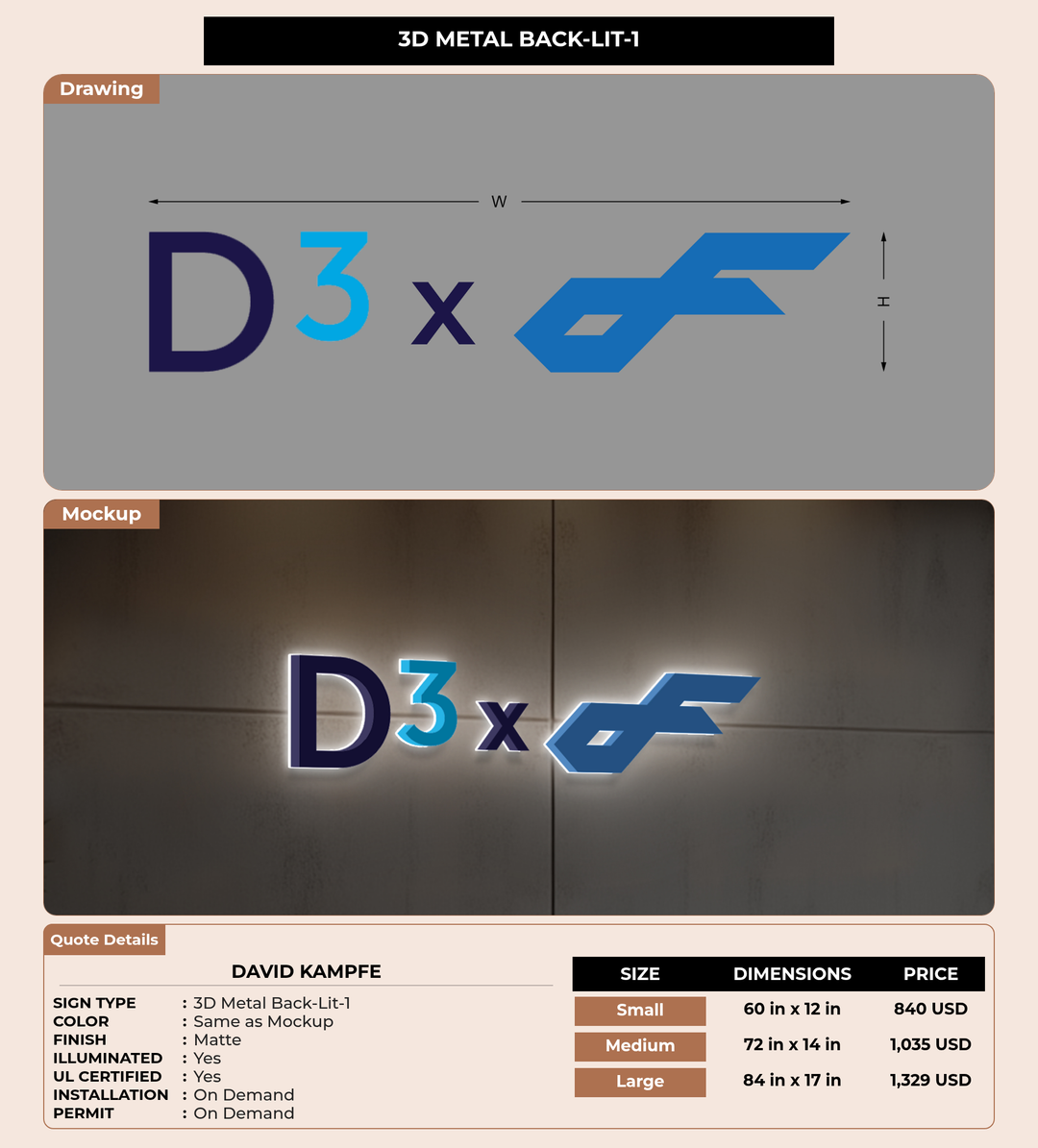 CUSTOM MOCKUP SIGN FOR David Kampfe