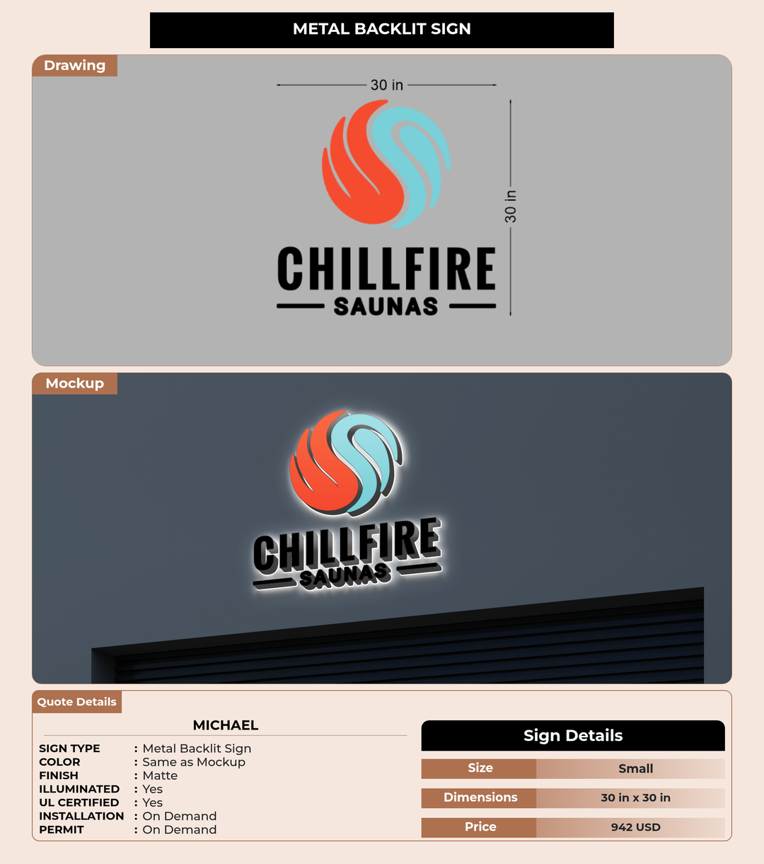 CUSTOM MOCKUP SIGN FOR Michael